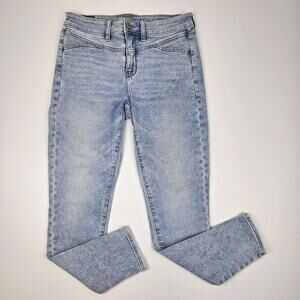 American Eagle Hi-Rise Jegging Jean Womens 4 Short Light Acid Wash Super Stretch